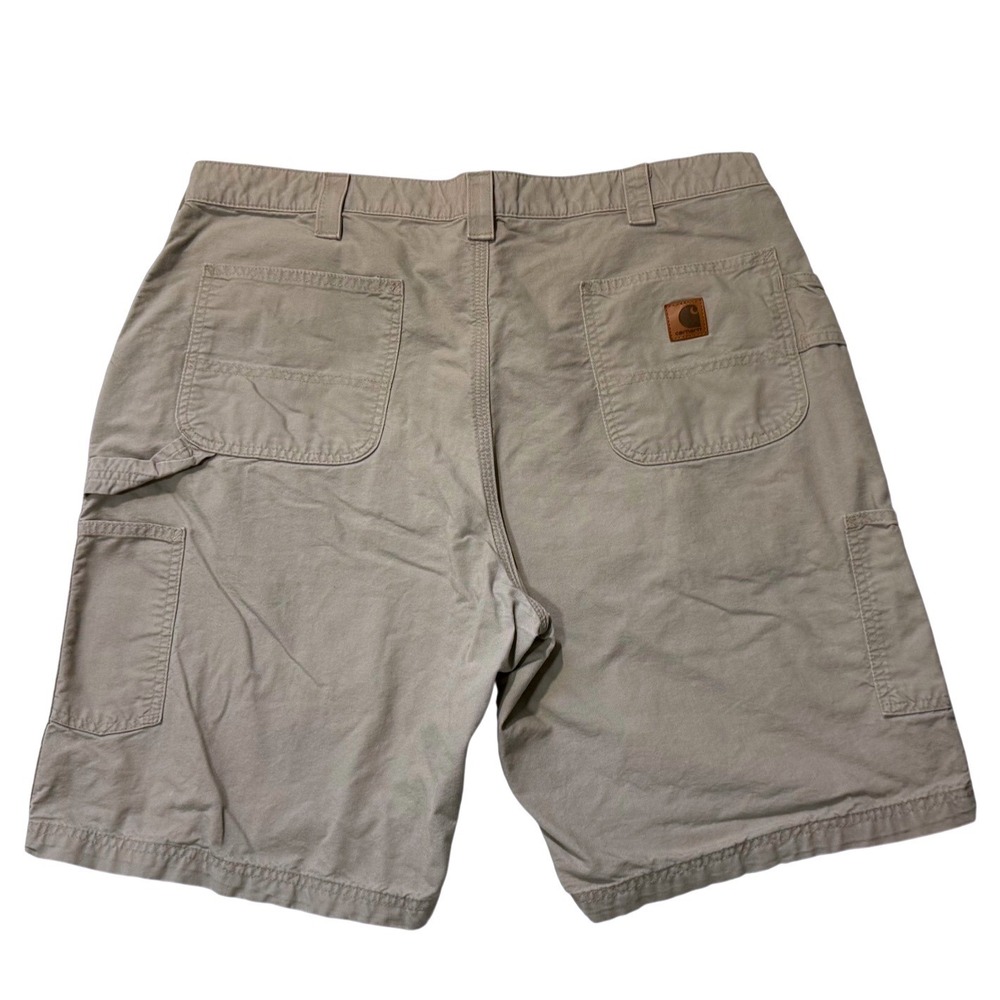 Carhartt Men's Beige Cargo Work Shorts Relaxed‎ Fit Durable Cotton Canvas - 40